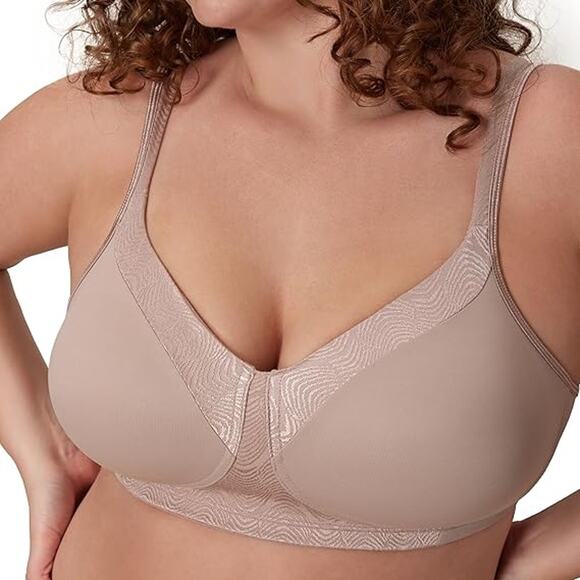 New Playtex Womens 42B Tan Wireless Bra 18 Hour Full Coverage T-Shirt Bra - Picture 3 of 6